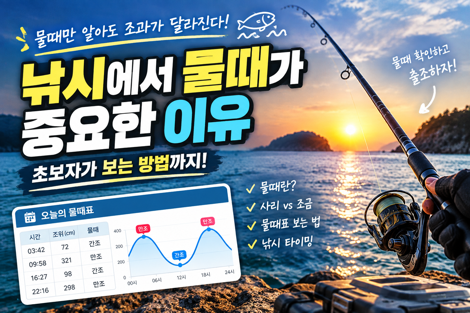 낚시에서 물때가 중요한 이유와 초보자가 보는 방법