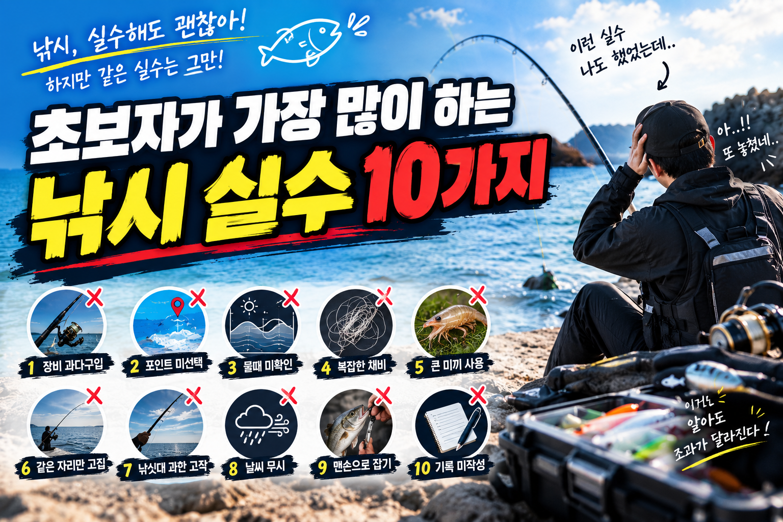 초보자가 가장 많이 하는 낚시 실수 10가지
